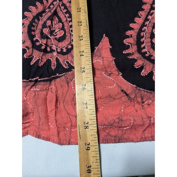 RIMA BEACHWORLD Women One Size Fits All Black Embroidered Viscose Short Sundress - Picture 8 of 14